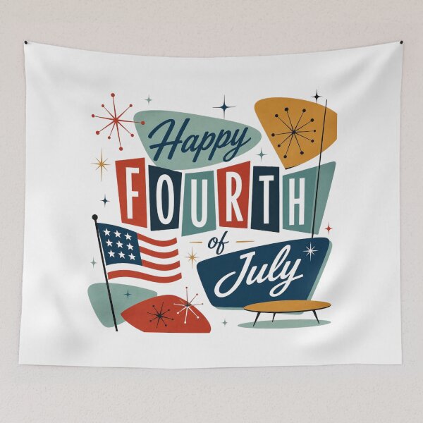 Item preview, Happy Fourth of July retro patriotic celebration design designed and sold by Rue Market.
