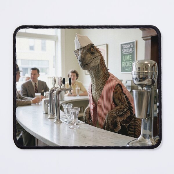Item preview, Velociraptor Soda Jerk Makes a Mean Lime Rickey designed and sold by Tridentulus.