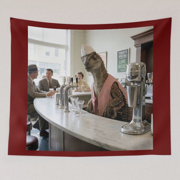 Item preview, Velociraptor Soda Jerk Makes a Mean Lime Rickey designed and sold by Tridentulus.
