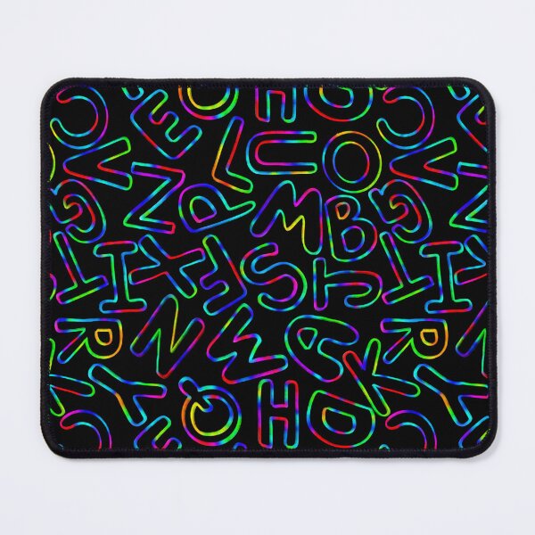 Item preview, Neon Schoolhouse Letters Pattern | Rainbow Alphabet Doodle Design | Colorful ABC Typography designed and sold by HaileesHollow.