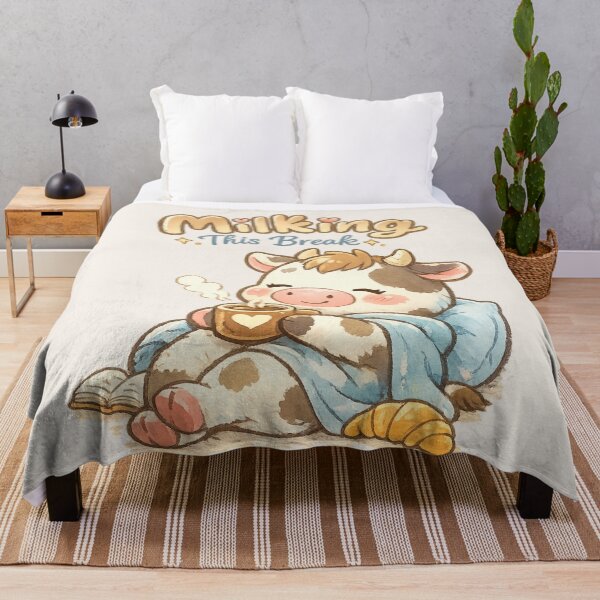 Item preview, Cute Cow Coffee Break - "Milking This Break" | Kawaii Cozy Animal Pun Art designed and sold by PopCulturePixel.