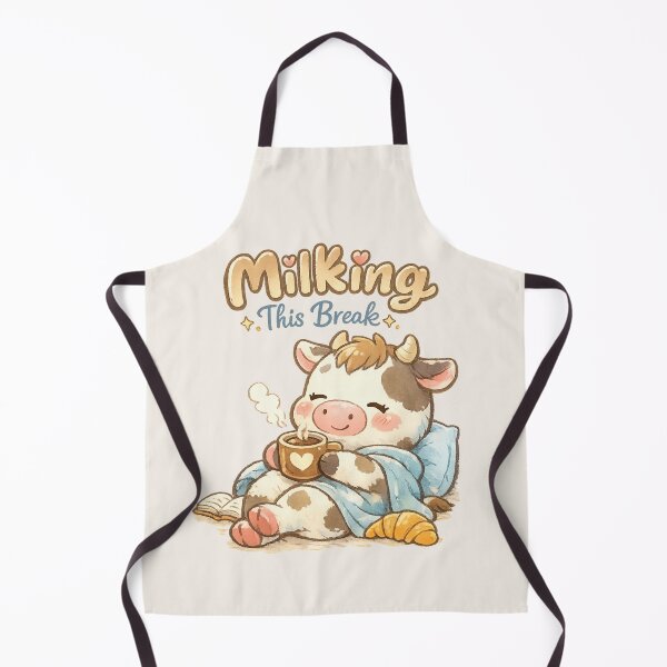 Item preview, Cute Cow Coffee Break - "Milking This Break" | Kawaii Cozy Animal Pun Art designed and sold by PopCulturePixel.