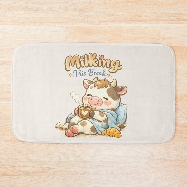 Item preview, Cute Cow Coffee Break - "Milking This Break" | Kawaii Cozy Animal Pun Art designed and sold by PopCulturePixel.