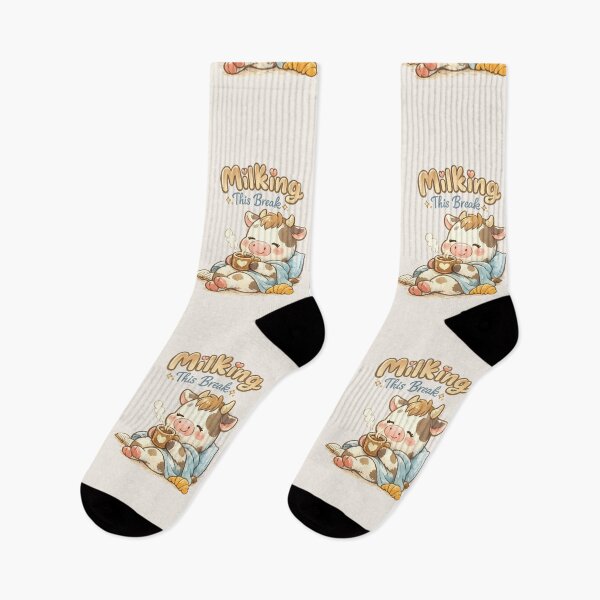 Item preview, Cute Cow Coffee Break - "Milking This Break" | Kawaii Cozy Animal Pun Art designed and sold by PopCulturePixel.