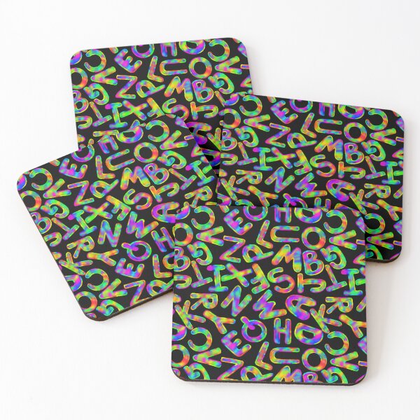 Item preview, Groovy Rainbow Alphabet Pattern | Retro Schoolhouse Letters | Funky ABC Typography Design  Description designed and sold by HaileesHollow.