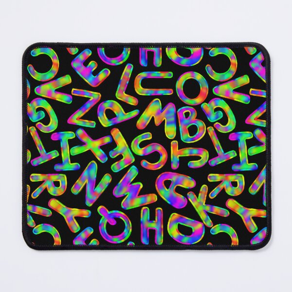 Item preview, Groovy Rainbow Alphabet Pattern | Retro Schoolhouse Letters | Funky ABC Typography Design Description designed and sold by HaileesHollow.