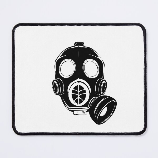 Item preview, Minimalist Gas Mask Silhouette Black and White Cyberpunk Vector Art designed and sold by Greemo03.