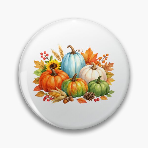 Item preview, Watercolor Autumn Pumpkins and Nature Elements  designed and sold by silviaol.