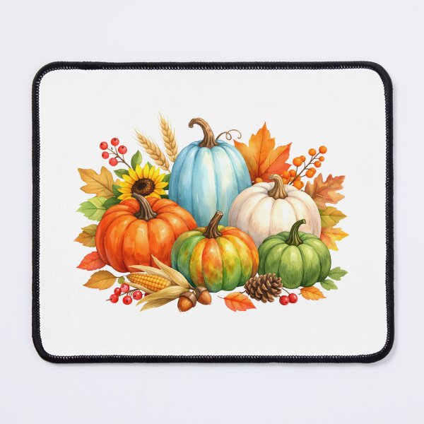 Item preview, Watercolor Autumn Pumpkins and Nature Elements designed and sold by silviaol.
