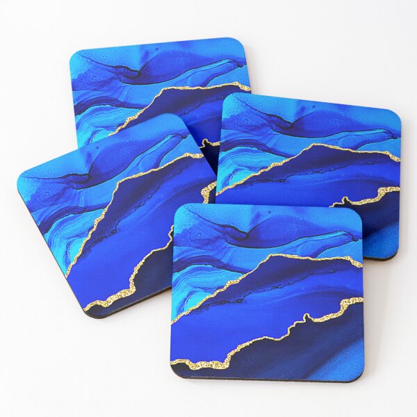 Item preview, Royal Blue, Teal, And Aqua Marbled Art Designs designed and sold by DEC02.