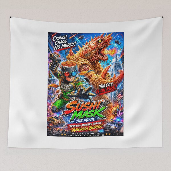 Item preview, Sushi Mask The Movie: The Tempura Kaiju Attacks New York designed and sold by Surreal Characters & Cute Pups.