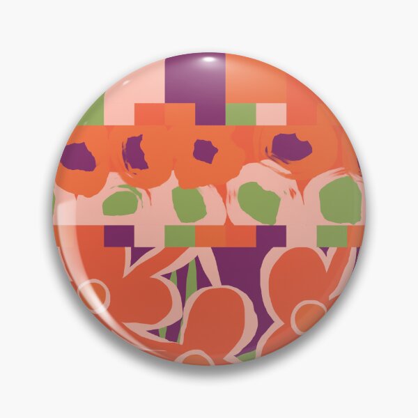 Item preview, Iconic Vintage Nordic Floral Patchwork in Orange, Green and Purple designed and sold by Deutschic.