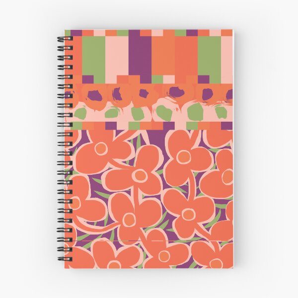 Item preview, Iconic Vintage Nordic Floral Patchwork in Orange, Green and Purple designed and sold by Deutschic.