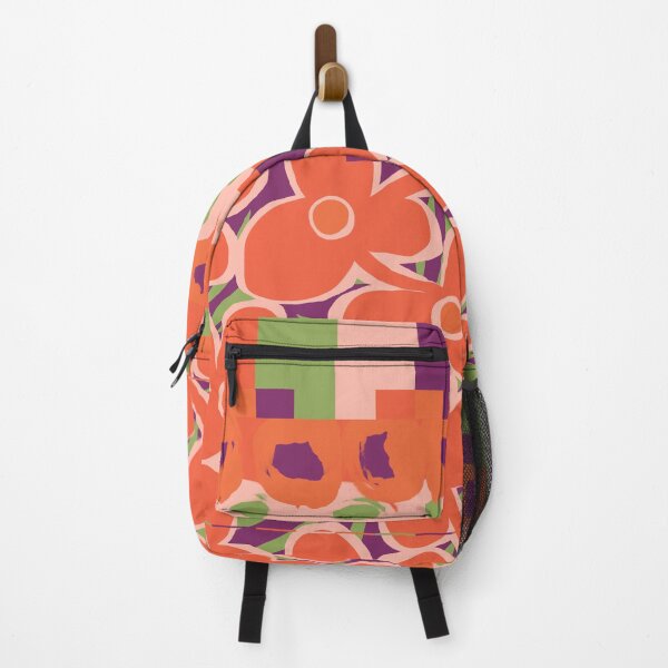 Item preview, Iconic Vintage Nordic Floral Patchwork in Orange, Green and Purple designed and sold by Deutschic.