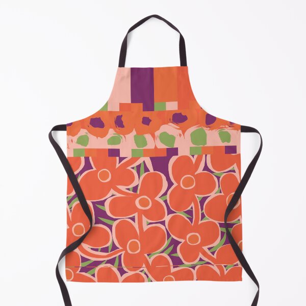 Item preview, Iconic Vintage Nordic Floral Patchwork in Orange, Green and Purple designed and sold by Deutschic.