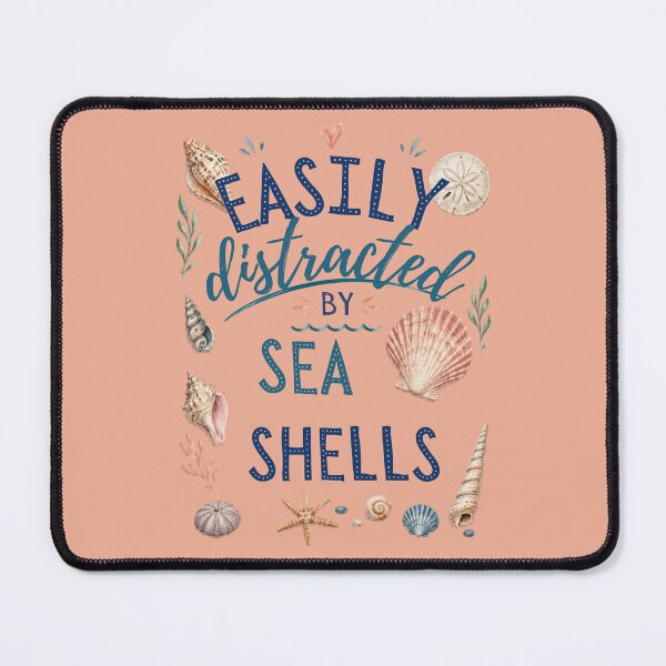 Item preview, Easily distracted by sea shells coastal summer art designed and sold by Rue Market.