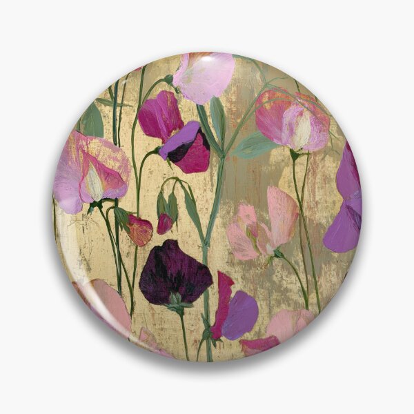Item preview, Elegant Cottagecore Sweet Pea Floral & Gold Pattern designed and sold by dawnleblanc55.