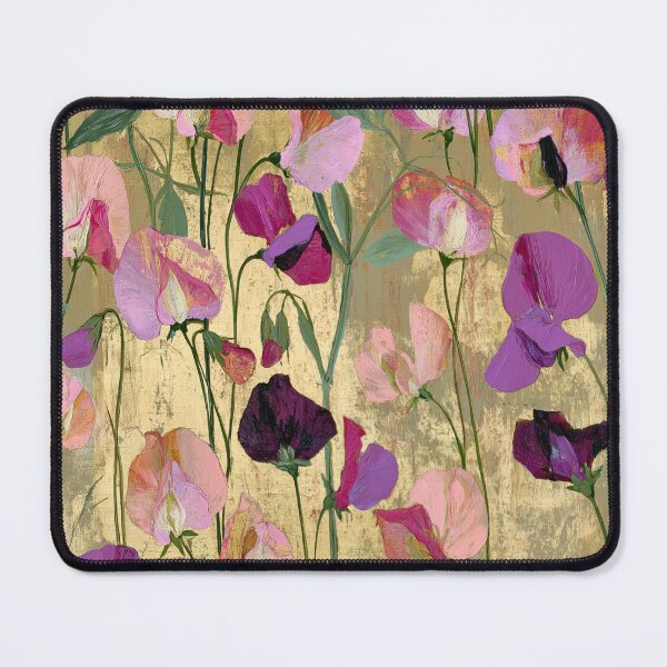 Item preview, Elegant Cottagecore Sweet Pea Floral & Gold Pattern designed and sold by dawnleblanc55.