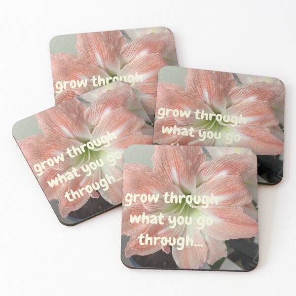 Item preview, Grow Through What You Go Through – Pink Floral Mental Health Quote Aesthetic designed and sold by justsuestudio.