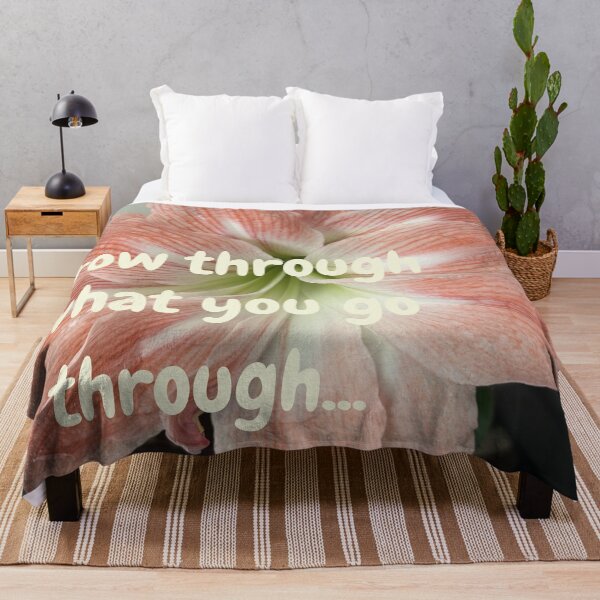 Item preview, Grow Through What You Go Through – Pink Floral Mental Health Quote Aesthetic designed and sold by justsuestudio.