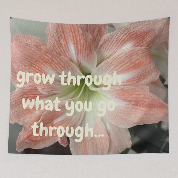 Item preview, Grow Through What You Go Through – Pink Floral Mental Health Quote Aesthetic designed and sold by justsuestudio.