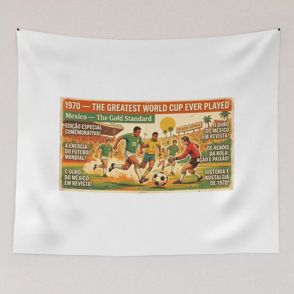 Item preview, 1970 Mexico World Cup Vintage Poster Retro Football Graphic Art designed and sold by Greemo03.