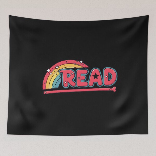 Item preview, READ Retro Rainbow Book Lover Design designed and sold by DoodleVerseDark.