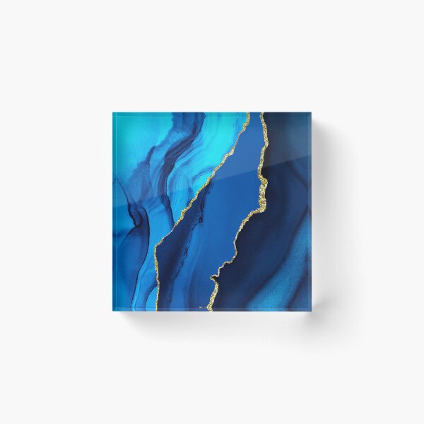 Item preview, Luxurious Teal, Turquoise-Colored And Royal Blue Faux Marble  designed and sold by DEC02.