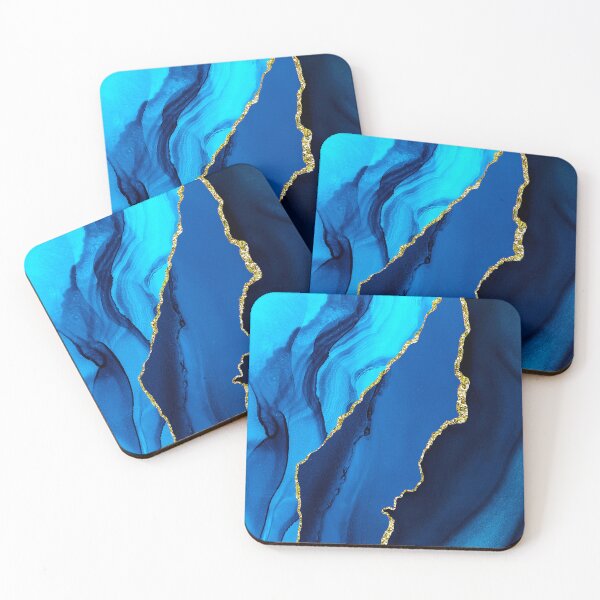 Item preview, Luxurious Teal, Turquoise-Colored And Royal Blue Faux Marble  designed and sold by DEC02.