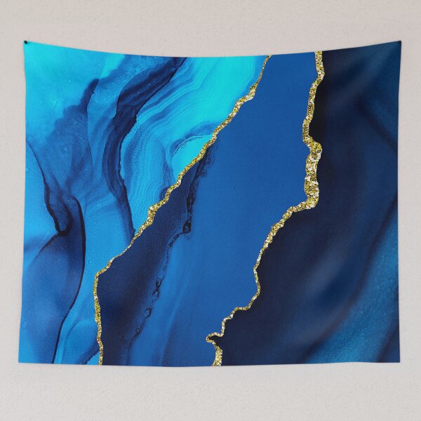 Item preview, Luxurious Teal, Turquoise-Colored And Royal Blue Faux Marble  designed and sold by DEC02.