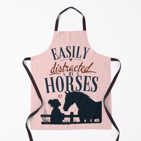Item preview, Easily distracted by horses with girl and horse silhouette designed and sold by Rue Market.