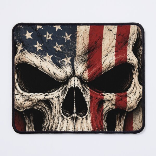 Item preview, Patriot Skull – Distressed American Flag Skull | USA Freedom Graphic T-Shirt designed and sold by 18 Life Outlaw.