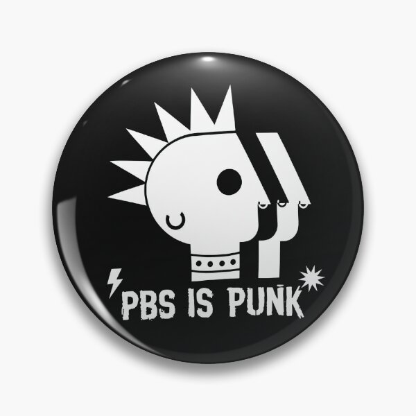 Item preview, Public TV Punk Mohawk Skull Logo Parody designed and sold by DoodleVerseDark.