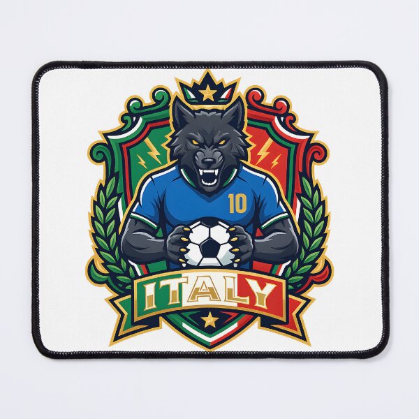 Item preview, Italy Wolf Soccer Emblem designed and sold by Art Intelligence.
