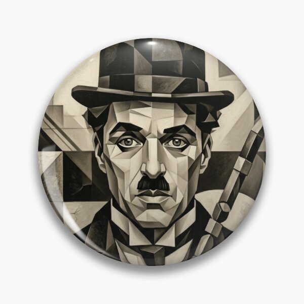 Item preview, Geometric Charlie Chaplin: Abstract Noir Portrait designed and sold by jeugenet.