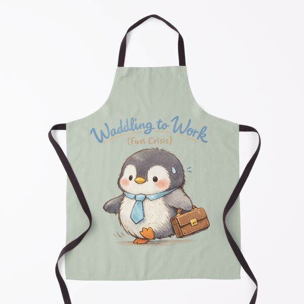 Item preview, Waddling to Work Penguin | Kawaii Fuel Petrol Crisis Office Animal Pun Art designed and sold by PopCulturePixel.