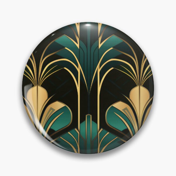 Item preview, Teal-Green And Golden Luxurious Art Deco Pattern designed and sold by DEC02.