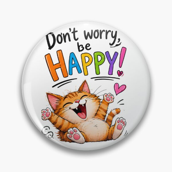 Item preview, Don't Worry, Be Happy - Cute Happy Cat Motivation Design designed and sold by vansaidshop ⭐⭐⭐⭐⭐.