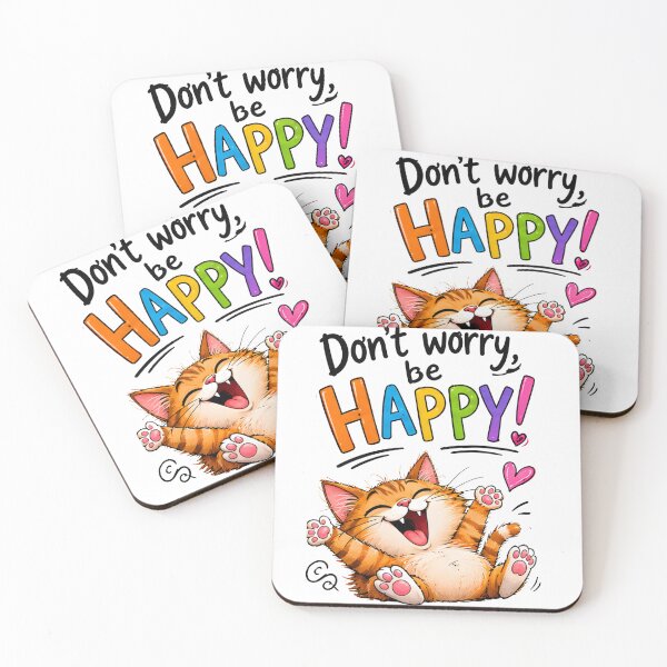 Item preview, Don't Worry, Be Happy - Cute Happy Cat Motivation Design designed and sold by vansaidshop ⭐⭐⭐⭐⭐.