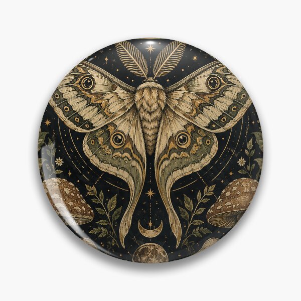 Item preview, Mystic Forest Moth Moon Botanical designed and sold by therbear.