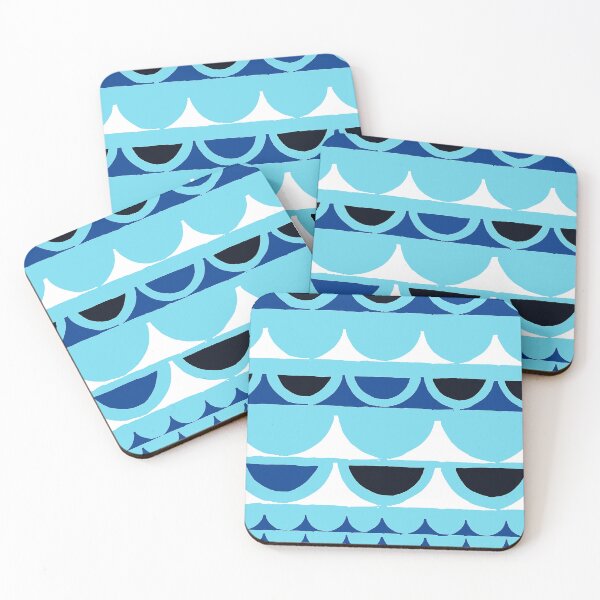 Item preview, Mid-Century Modern Blue And Aqua Seaside Geometric Pattern designed and sold by DEC02.