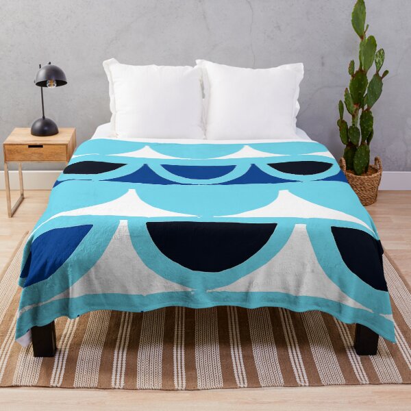 Item preview, Mid-Century Modern Blue And Aqua Seaside Geometric Pattern designed and sold by DEC02.