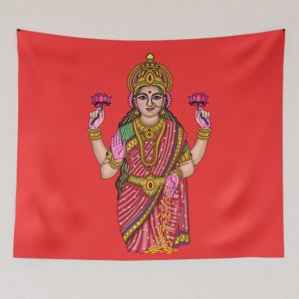 Item preview, Goddess Lakshmi Artwork | Sacred Hindu Divine Mother Digital Illustration designed and sold by Harshit_Digital_Arts.