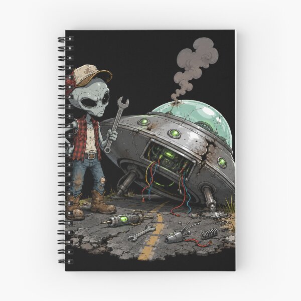 Item preview, Broken Down UFO Alien Mechanic designed and sold by Sonic Nova Studios.