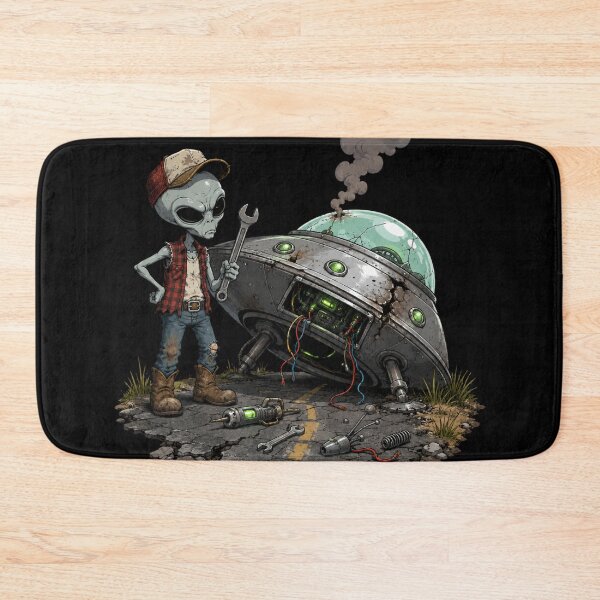 Item preview, Broken Down UFO Alien Mechanic designed and sold by Sonic Nova Studios.