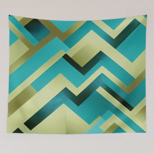 Item preview, Art Deco Pattern In Teal Blue And Yellow designed and sold by DEC02.