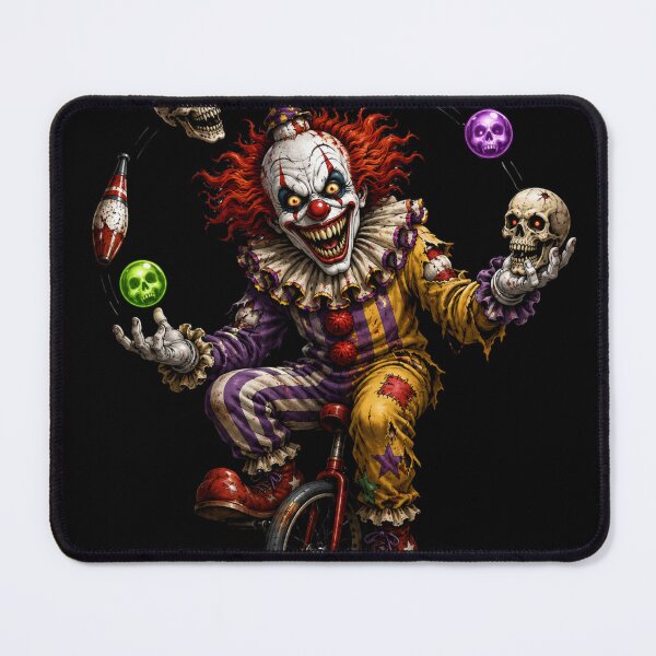 Item preview, Evil Carnival Clown Juggling on a Unicycle designed and sold by Sonic Nova Studios.