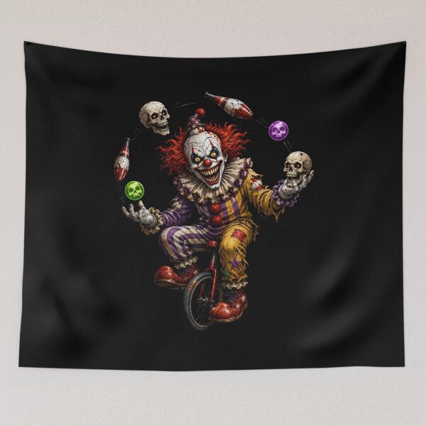 Item preview, Evil Carnival Clown Juggling on a Unicycle designed and sold by Sonic Nova Studios.