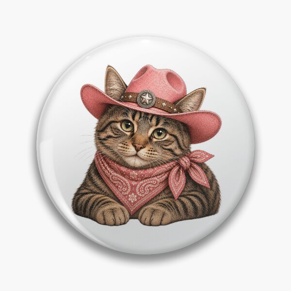 Item preview, Tabby Cat Pink Cowgirl Western Charm Design designed and sold by BrandyandBeyond.