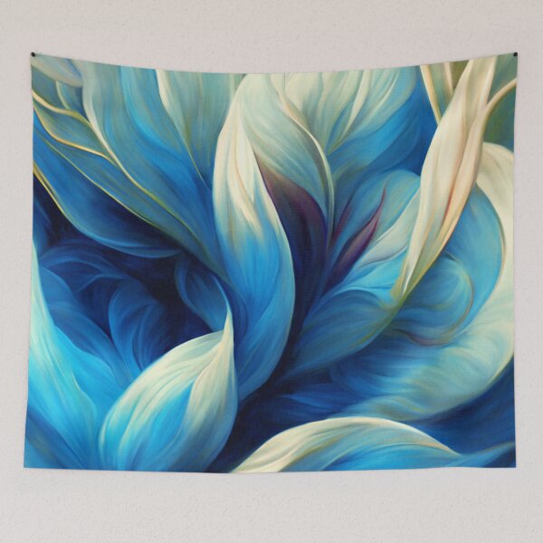 Item preview, Icy Blue Elegant Floral Swirls Abstract Art Design  designed and sold by DEC02.
